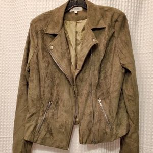 Suede like moto jacket